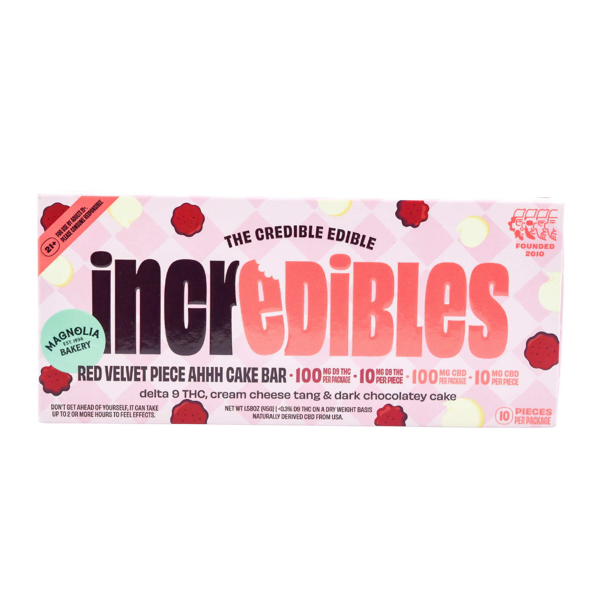 Delta 9 THC 100MG Incredibles Chocolate Bar / Red Velvet Cake THC:CBD (100mg THC) *ATX Only